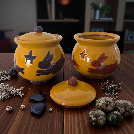 bunny trinket pots